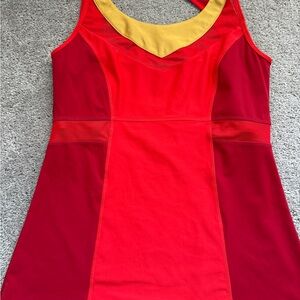 Crowned Athletics Red and Gold Sleeveless Dress